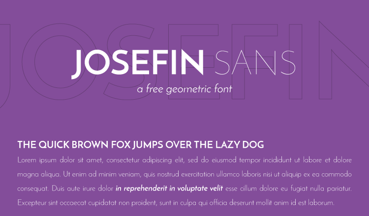 Josefin Sans Free geometric font